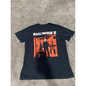 Halloween‎ II Graphic T-Shirt Mens XL Black Excellent Michael Myers Horror Movie